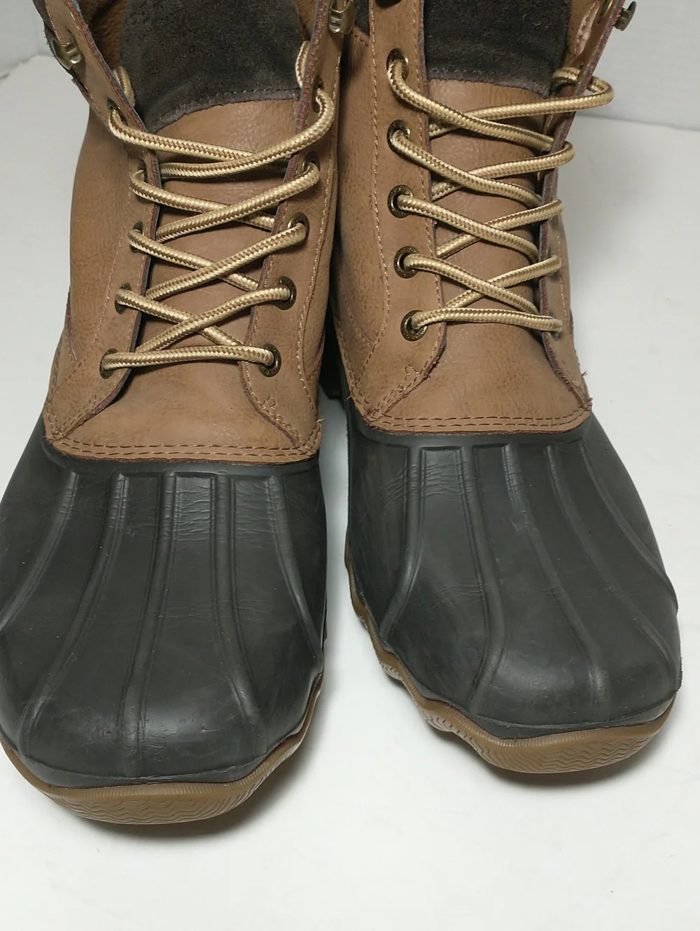Sperry Brewster Duck Boot,‎ Stain/Water Resistant Leather, Size Men's 10, Brown
